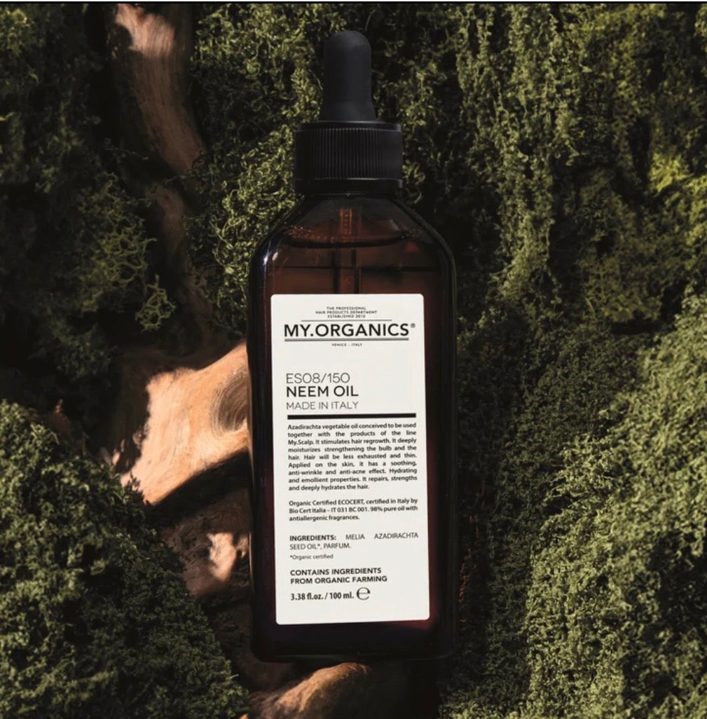 MY.ORGANICS OLEJEK NEEM – ODŻYWCZY OLEJEK DO SKÓRY GŁOWY I WŁOSÓW 100ml „Płynne złoto” – olejek neemowy, który naturalnie stymuluje wzrost włosów.