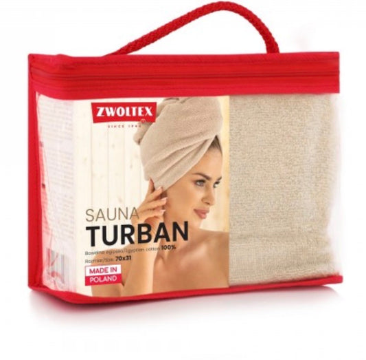 TURBAN ręcznik frotte na głowę DO SAUN 70/31  SPA SAUNA Turban Beż