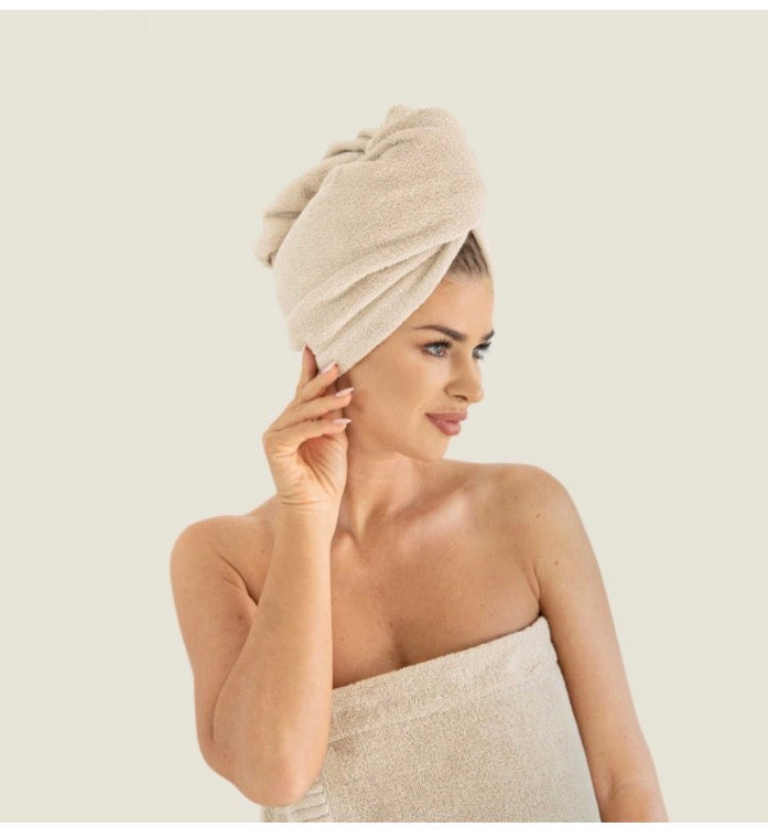 TURBAN ręcznik frotte na głowę DO SAUN 70/31  SPA SAUNA Turban Beż